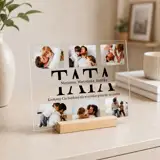 Druk na szkle kolaż zdjęć z imionami dzieci na prezent dla Taty 21x15 cm