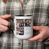 Kubek ze zdjęciem na urodziny Twój nadruk z czarnym wnętrzem