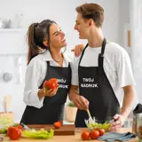 Fartuch kuchenny z Twoim nadrukiem czarny z tekstem logo