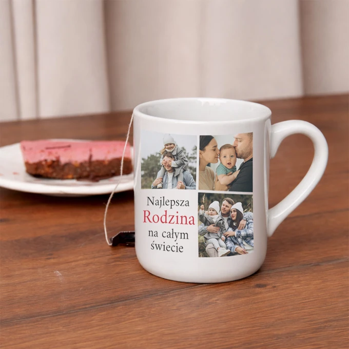 Kubek personalizowany ze zdjęciem i napisem kolaż 9 zdjęć
