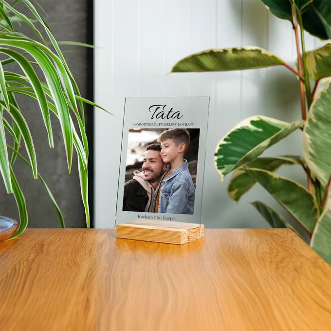 Statuetka dla taty ze zdjęciem i dedykacją ramka ze zdjęciem na podziękowanie 15x21 cm