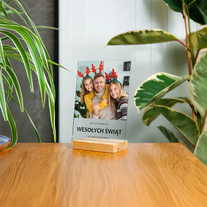 Statuetka ramka ze zdjęciem Prezent na Mikołajki Święta personalizacja 15x21 cm