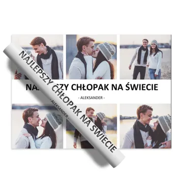 Kolaż zdjęć na prezent dla chłopaka plakat 50x70 cm personalizacja