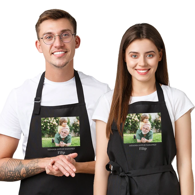 Fartuch kuchenny ze zdjęciem własnym nadrukiem dla Dziadka