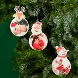 Zestaw 3 bombek akrylowych ze zdjęciem na choinkę