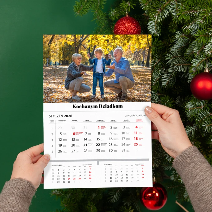 Foto Kalendarz magnes na lodówkę ze zdjęciem A4 wyrywany 3 miesięczne kalendarium