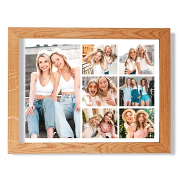 Kolaż zdjęć w drewnianej ramie plakat 40x30 cm