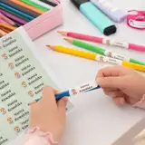 Naklejki imienne na przybory szkolne wodoodporne metki imienniki ze zwierzątkiem 58 sztuk