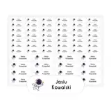 Etykiety imienne do naprasowania na odzież arkusz 58 sztuk kosmos