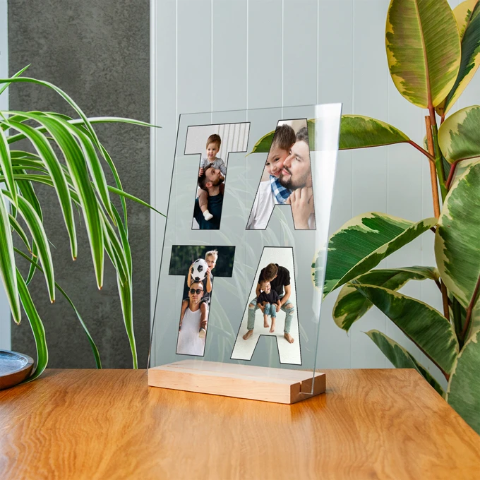 Zdjęcie na szkle ramka ze zdjęciem na szkle akrylowym dla taty A4