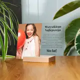 Kartka z życzeniami na szkle prezent na 18 urodziny osiemnastkę ramka ze zdjęciem 21x15 cm