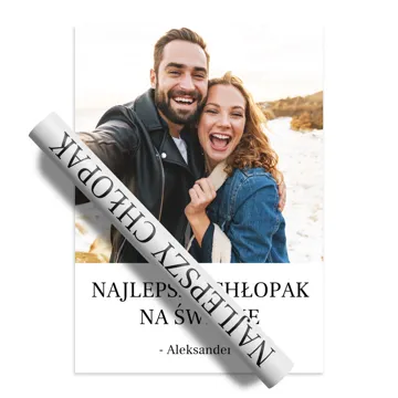 Plakat ze zdjęcia Najlepszy Chłopak personalizacja 30x40 cm