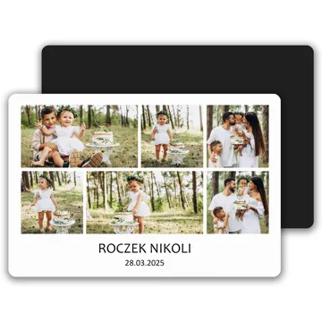 Magnes ze zdjęciem na lodówkę kolaż zdjęć na roczek urodziny 15x10 cm