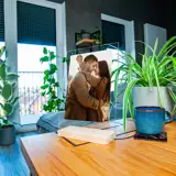 Zdjęcie na szkle ramka ze zdjęciem na szkle akrylowym prezent pamiątka ze zdjęciem i napisem A4