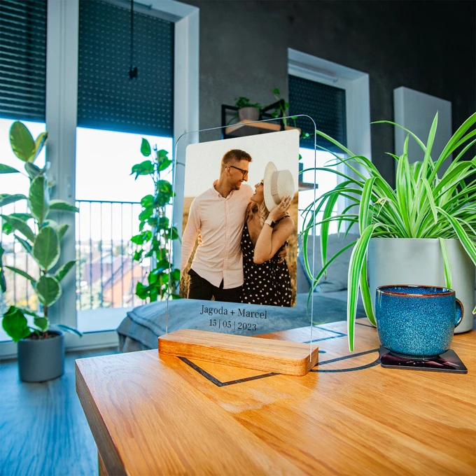 Druk na szkle akrylowym Nasz Wyjątkowy Dzień zdjęcie na szkle dla zakochanych A4