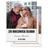 Prezent na 20 rocznicę ślubu obraz z Twojego zdjęcia na płotnie z imionami datą 30x40 cm