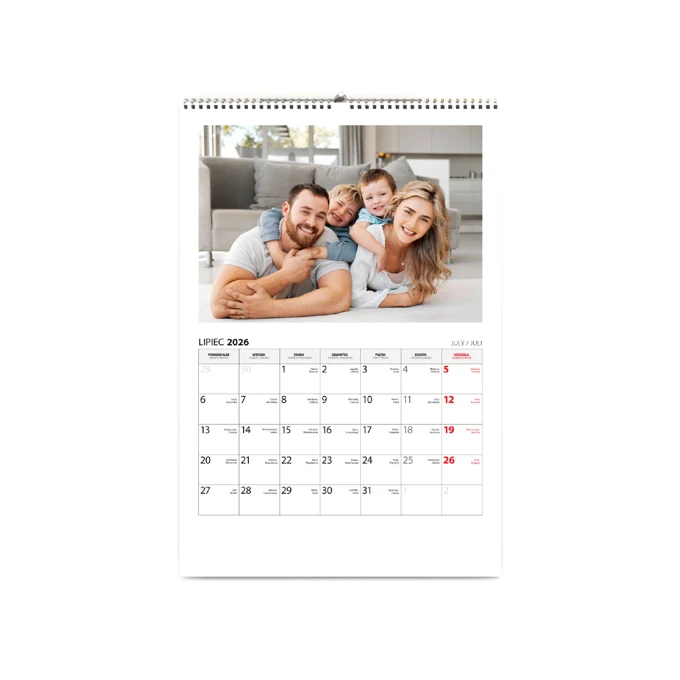 Kalendarz ścienny z Twoich zdjęć A4 terminarz na spirali