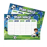 Plan lekcji duży A4 dla chłopca piłkarz - zestaw 2 sztuki