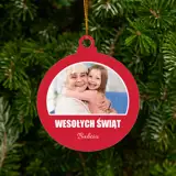 Bombka ze zdjęciem na choinkę na prezent świąteczny własna personalizacja