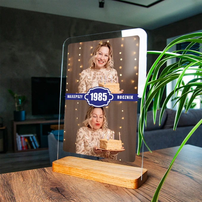 Zdjęcie na szkle akrylowym z dedykacją najlepszy rocznik A4