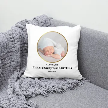 Poduszka ze zdjęciem prezent na chrzest