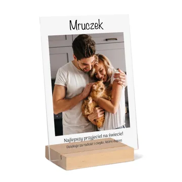 Druk na szkle ze zdjęciem Twojego kota prezent dla miłośników kotów 15x21 cm
