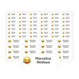 Naklejki imienne w 1 dzień na przybory szkolne dziecka emoji śmiech arkusz 58 sztuk