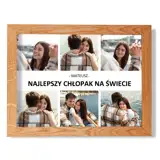 Plakat ze zdjęć w drewnianej ramie prezent na Dzień Chłopaka 40x30 cm