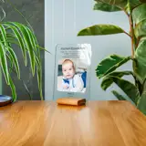 Podziękowania dla dziadków na chrzest ze zdjęciem dziecka ramka A5