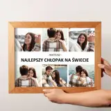 Plakat ze zdjęć w drewnianej ramie prezent na Dzień Chłopaka 40x30 cm