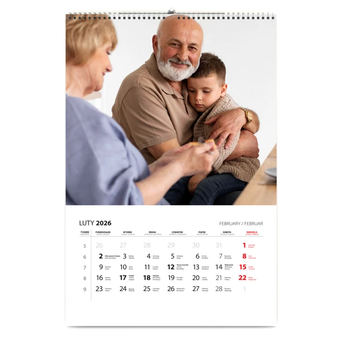 Fotokalendarz na prezent dla Dziadków 13-stronicowy duży format A3+ Twoje zdjęcia