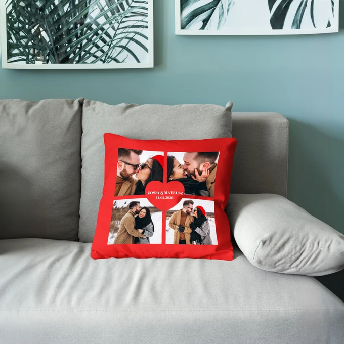 Poduszka dla Zakochanych Wasze Zdjęcia z Datą i Podpisem
