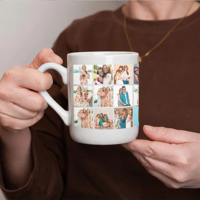 Kubek personalizowany ze zdjęciem i napisem kolaż 24 zdjęć