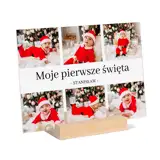Pleksi z nadrukiem Moje Pierwsze Święta kolaż zdjęć własny tekst 21x15 cm