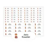 Imienne naprasowanki na odzież arkusz 58 sztuk strażak