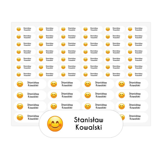 Naprasowanki na ubrania do szkoły arkusz 58 sztuk emoji uśmiech