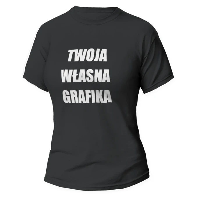 T-shirt koszulka z własnym nadrukiem czarna damska rozm. XXL