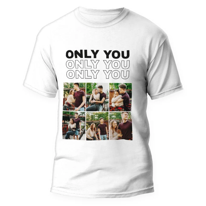Koszulka personalizowana dla par ONLY YOU ze zdjęć prezent na Dzień Chłopaka