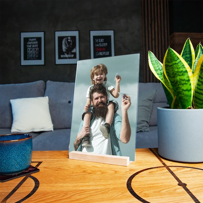 Zdjęcie na szkle na prezent dla taty 21x30 cm