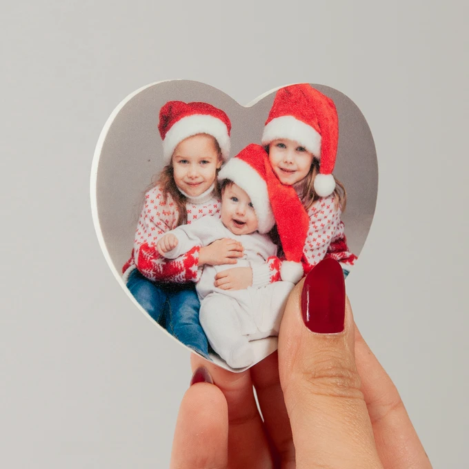 Magnes akrylowy ze zdjęciem na lodówkę serce full foto