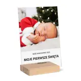 Świąteczna ramka ze zdjęciem PIERWSZE ŚWIĘTA DZIECKA personalizacja tekstem 15x21 cm