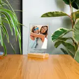 Statuetka podziękowanie dla przyjaciółki ze zdjęciem na szkle akrylowym 15x21 cm