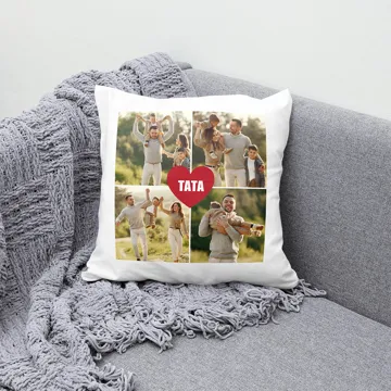 Poduszka ze zdjęciem kolaż serce na Dzień Ojca