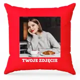 Poduszka z Twoim zdjęciem nadrukiem czerwona