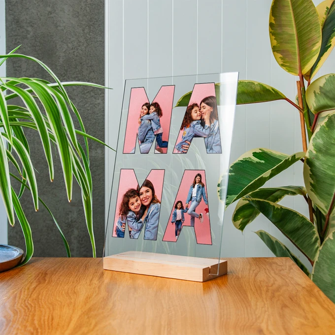 Zdjęcie na szkle dla mamy ramka ze zdjęciem na szkle akrylowym A4