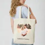 Bawełniana torba na prezent dla pary Twoje zdjęcie imiona