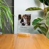 Podziękowanie dla świadka ze zdjęciem wydruk na szkle akrylowym statuetka 15x21 cm