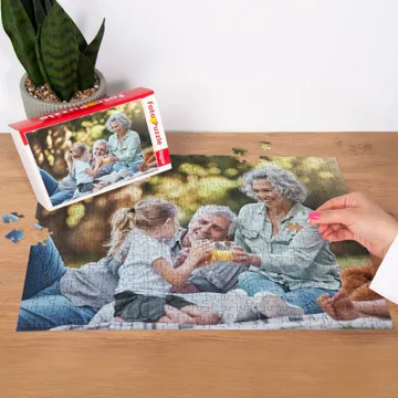 Prezent na Dzień Babci i Dziadka fotopuzzle ze zdjecia 500 el. z pudełkiem