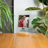Statuetka ze zdjęciem prezent na rocznicę ślubu ramka ze zdjęciem na szkle akrylowym 15x21 cm