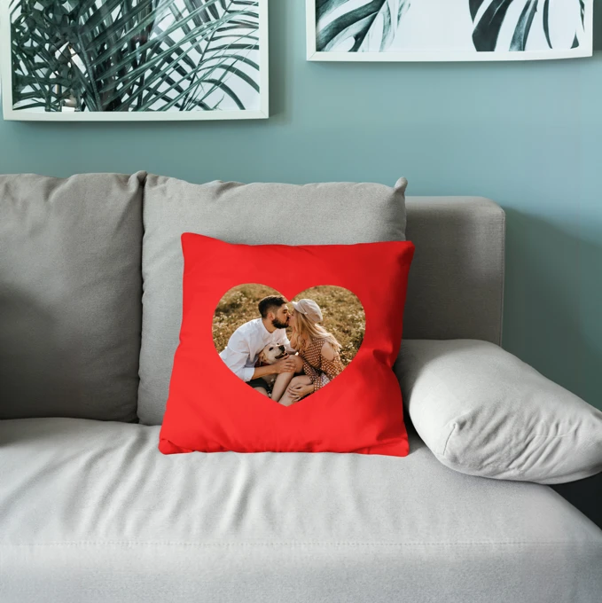 Poduszka ze zdjęciem na Walentynki dla pary zakochanych